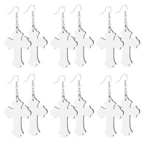 img 4 attached to 🔥 Premium Sublimation Earring Blanks: Heat Transfer Wire Hooks for Jewelry DIY Craft - Pack of 6 Pairs