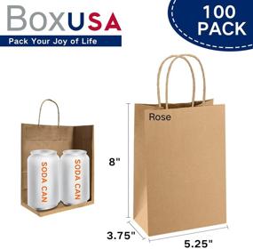 img 3 attached to Boxusa Kraft Paper Bags with Handles 5.25x3.75x8 100Pcs- Brown Gift Bags, Small Shopping Bags Bulk, Business Craft Bags, Retail Merchandise Bags, Party Favor Bags