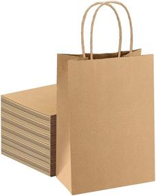 img 4 attached to Boxusa Kraft Paper Bags with Handles 5.25x3.75x8 100Pcs- Brown Gift Bags, Small Shopping Bags Bulk, Business Craft Bags, Retail Merchandise Bags, Party Favor Bags