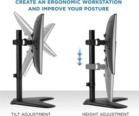 img 1 attached to 🖥️ Mount-It! Free Standing Single Monitor Stand | VESA Compatible | Adjustable Height, Tilt, and Swivel | For 21.5-32 Inch Computer Screens