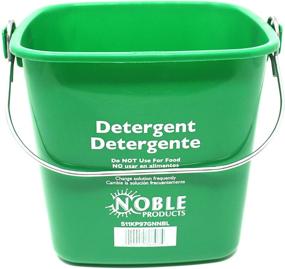 img 3 attached to 🧺 Set of 2 Square Small Red and Green Detergent/Sanitizing Buckets - 3 Quart Cleaning Pails