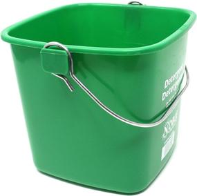 img 2 attached to 🧺 Set of 2 Square Small Red and Green Detergent/Sanitizing Buckets - 3 Quart Cleaning Pails
