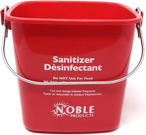 img 1 attached to 🧺 Set of 2 Square Small Red and Green Detergent/Sanitizing Buckets - 3 Quart Cleaning Pails