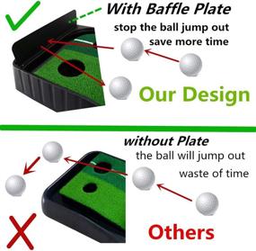 img 3 attached to 🏌️ Golf Putting Green Mat with Auto Ball Return - Perfect Indoor/Outdoor Training Aid & Fun Game with Alignment Line and Baffle Plate - Ideal for Golfers, Home Office, and Outdoor Use - Great Gift for Men