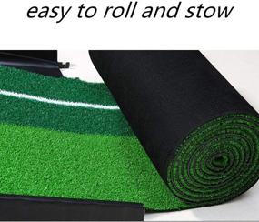 img 1 attached to 🏌️ Golf Putting Green Mat with Auto Ball Return - Perfect Indoor/Outdoor Training Aid & Fun Game with Alignment Line and Baffle Plate - Ideal for Golfers, Home Office, and Outdoor Use - Great Gift for Men