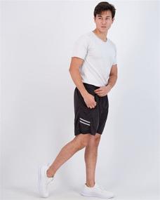 img 1 attached to 🏃 Real Essentials Men's 7" Athletic Running Quick Dry Mesh Shorts - 3 Pack with Zipper Pockets & Drawstring