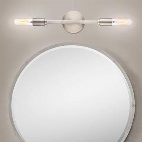 img 1 attached to Phansthy Double Sconce Brushed Nickel Two Light Indoor Bathroom Light Fixture (Brushed Nickel)