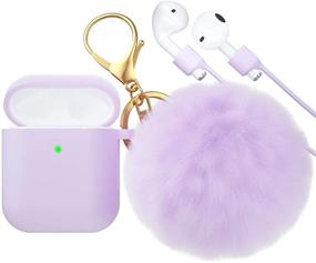 img 4 attached to 🎧 Корпус CTYBB Airpod - Силиконовый чехол с меховым брелком для Apple Airpods 2/1 (Видимый передний светодиод)