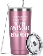 🎁 20oz tumbler cup with straws & lids - christmas gifts for women, wives, moms & her - ideal presents for best friends, teachers, sisters & daughters - stocking stuffers for women during xmas, birthdays, valentines & mothers day logo