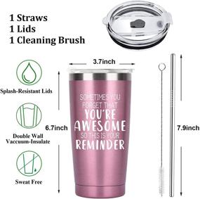 img 2 attached to 🎁 20oz Tumbler Cup with Straws & Lids - Christmas Gifts for Women, Wives, Moms & Her - Ideal Presents for Best Friends, Teachers, Sisters & Daughters - Stocking Stuffers for Women during Xmas, Birthdays, Valentines & Mothers Day