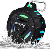 heysong bluetooth shower speaker: waterproof floating speaker with 🔊 led light, rich bass, bluetooth 5.0, tws, 2000mah - black logo