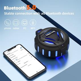 img 1 attached to Bluetooth душевой динамик HEYSONG: Водонепроницаемый плавающий динамик с 🔊 светодиодной подсветкой, богатый бас, Bluetooth 5.0, TWS, 2000mAh - черный.