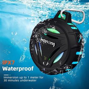 img 3 attached to HEYSONG Bluetooth Shower Speaker: Waterproof Floating Speaker with 🔊 LED Light, Rich Bass, Bluetooth 5.0, TWS, 2000mAh - Black