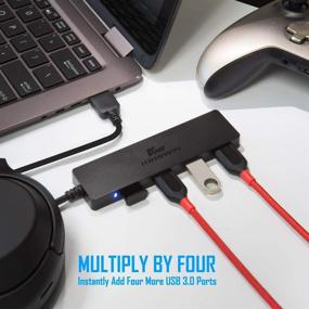 img 3 attached to 🔌 Kingwin USB Hub 4 Port USB 3.0 Data Hub: Ultra Slim, Ideal for Mobile SSD, MacBook, Mac Pro/Mini, iMac, Chromebook, Surface Pro, USB Flash Drives, Notebook PC, XPS, and More