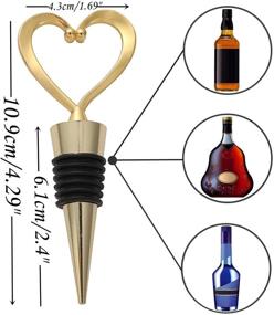 img 3 attached to 💖 Set of 3 Gold Love Design Heart Shape Wine and Beverage Bottle Stoppers - Ideal Wedding Favors for Guests, Valentine's Day, Birthday Party Gifts, Including Heart Burlap Bag (Gold Heart Shaped, Pack of 3)