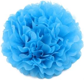 img 2 attached to 🌸 18PCS Blue & White Tissue Hanging Paper Pom Poms Flower Ball Craft Kit for Weddings, Parties, and Outdoor Decorations