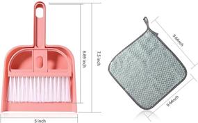 img 3 attached to Lamoutor 3 Pack Mini Hand Broom and Dustpan Set - Small Dust Pans with Brush Set for Desk, Car, and Animal Waste Cleaning Tools