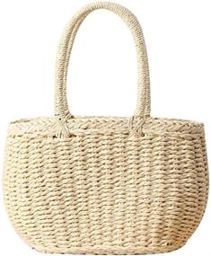 img 4 attached to 👜 Stylish Hand-woven Straw Hobo Bag: Retro Summer Beach Rattan Tote for Women
