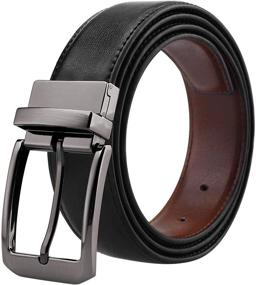 img 4 attached to Genuine Leather Reversible Rotated Buckle Men's Accessories for Belts