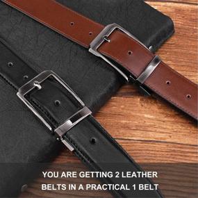 img 1 attached to Genuine Leather Reversible Rotated Buckle Men's Accessories for Belts