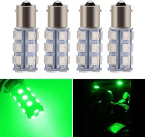 img 4 attached to 🔆 EverBright 1156 BA15S Green Led Bulb, Pack of 4 - Ideal for RV, SUV, Camper Side Marker Lights, Reverse Lights, Brake/Turn Signal, 18SMD 5050Chips DC-12V