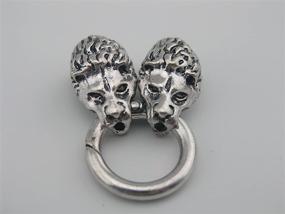 img 1 attached to KONMAY Pack of 3 Dia. 9.0mm Silver Antique Wolf Head Cord End Bracelet Clasps with Spring Ring Connector