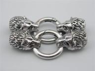 konmay pack of 3 dia. 9.0mm silver antique wolf head cord end bracelet clasps with spring ring connector logo