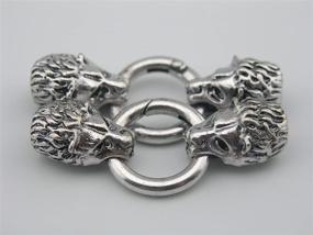 img 2 attached to KONMAY Pack of 3 Dia. 9.0mm Silver Antique Wolf Head Cord End Bracelet Clasps with Spring Ring Connector