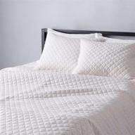 🛏️ oatmeal full/queen cotton jersey quilt and shams bed set by amazon basics - down-alternative quilt included logo