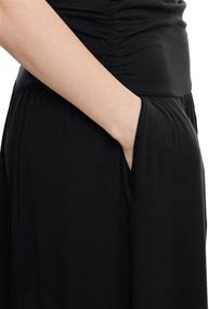 img 1 attached to The Ultimate Fashionable Women's Rayon Spandex Maxi Skirt with Pockets by TRENDY UNITED: Elevate Your Style with High Waist Shirring!