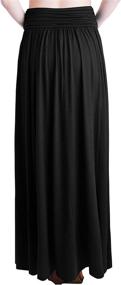 img 2 attached to The Ultimate Fashionable Women's Rayon Spandex Maxi Skirt with Pockets by TRENDY UNITED: Elevate Your Style with High Waist Shirring!
