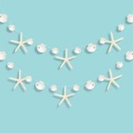 🌊 украшение decor365 flat paper white finger starfish sea shell garland: идеальное океанское прибрежное парусное украшение для вечеринки с звездными резными узорами; висячий бант для подводного мира, дня рождения русалки и свадьбы на пляже. логотип