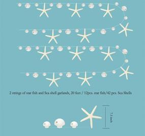 img 2 attached to 🌊 Украшение Decor365 Flat Paper White Finger Starfish Sea Shell Garland: идеальное океанское прибрежное парусное украшение для вечеринки с звездными резными узорами; висячий бант для подводного мира, дня рождения русалки и свадьбы на пляже.