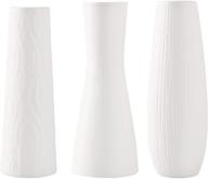 🏺 set of 3 white ceramic vases for home decor - xigzuhan, farmhouse and modern rustic vase sets, small vases for living room decoration, table centerpiece logo