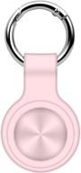 🔒 fernida keychain case 2021 airtag - pink rubber protective cover, full body drop protection for airtags logo