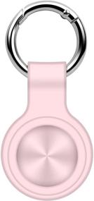 img 4 attached to 🔒 FERNIDA Keychain Case 2021 AirTag - Pink Rubber Protective Cover, Full Body Drop Protection for Airtags