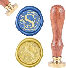 img 4 attached to 💌 CRASPIRE Vintage Wax Sealing Stamp Letter S - Envelope Invitations Wine Package Greeting Card Wedding Seal - 25mm Removable Brass Head & Wooden Handle