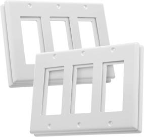 img 4 attached to 🔌 Bates 3 Gang Wall Plate, Three Light Switch Plate & Triple Outlet Cover, 4 Pack - Premium Electrical Outlet Cover Plates & Switch Plate Covers