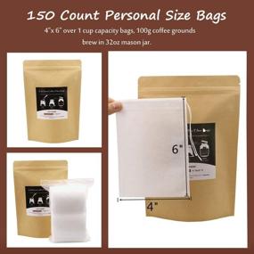 img 2 attached to ☕ No Mess Cold Brew Coffee Filters - 150 Count Single Use Filter Bags: The Ultimate Solution for Concentrate, Iced Coffee, French/Cold Press Kit, Hot Tea in Mason Jar or Pitcher 4"x 6