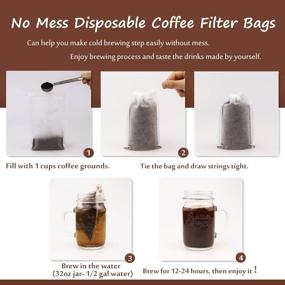 img 3 attached to ☕ No Mess Cold Brew Coffee Filters - 150 Count Single Use Filter Bags: The Ultimate Solution for Concentrate, Iced Coffee, French/Cold Press Kit, Hot Tea in Mason Jar or Pitcher 4"x 6