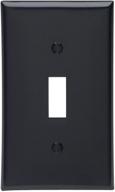 leviton 80701-e 1-gang toggle device switch wallplate, standard size, nylon thermoplastic material, device mount, black logo