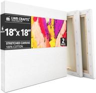 🎨 lwr crafts stretched canvas 18x18: pack of 2 - premium art supplies for painting and crafts logo