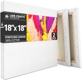 img 4 attached to 🎨 LWR CRAFTS Stretched Canvas 18x18: Pack of 2 - Premium Art Supplies for Painting and Crafts