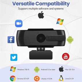 img 2 attached to 📷 Full HD Auto Focus Webcam with Built-in Microphone, Privacy Cover, and USB Interface - Ideal for Online Classes, PC, Mac, Laptop, Desktop