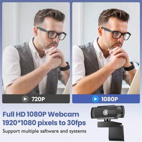 img 1 attached to 📷 Full HD Auto Focus Webcam with Built-in Microphone, Privacy Cover, and USB Interface - Ideal for Online Classes, PC, Mac, Laptop, Desktop