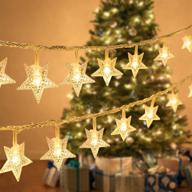 🎄 32.8ft 100led star string lights for christmas tree garden decorations, battery operated fairy christmas lights, twinkle lights for bedroom wall indoor outdoor wedding party, warm white логотип