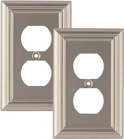 img 2 attached to 🔌 SLEEKLIGHTING Pack of 4 Decorative Satin Nickel Wall Plate Outlet Switch Covers – Variety of Styles: Decorator/Duplex/Toggle & Combo, 1 Gang Duplex Size