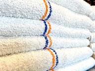 quality blue & orange/gold stripe bar towels | reusable cotton terry 16x19 inch towels | 32 oz/dz | premium restaurant kitchen towels logo