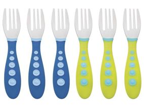 img 1 attached to Gerber Stainless Steel Tip Kiddy Cutlery Forks - 6 Pack, Blue/Green: Sturdy and Safe Eating Utensils for Kids