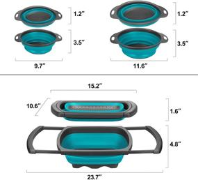 img 3 attached to 🥘 Holepo Silicone Kitchen Collapsible Colander Set - 1 pc 6 Quart Over the Sink Strainer, 2 pc 4 Quart, and 1 pc 2 Quart Round Folding Strainers - Dishwasher-Safe, BPA Free - Blue Color